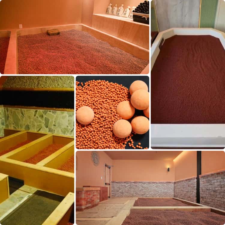 aplicación de la bola de arcilla para sauna